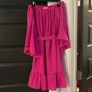 Pink Off The Shoulder Dress